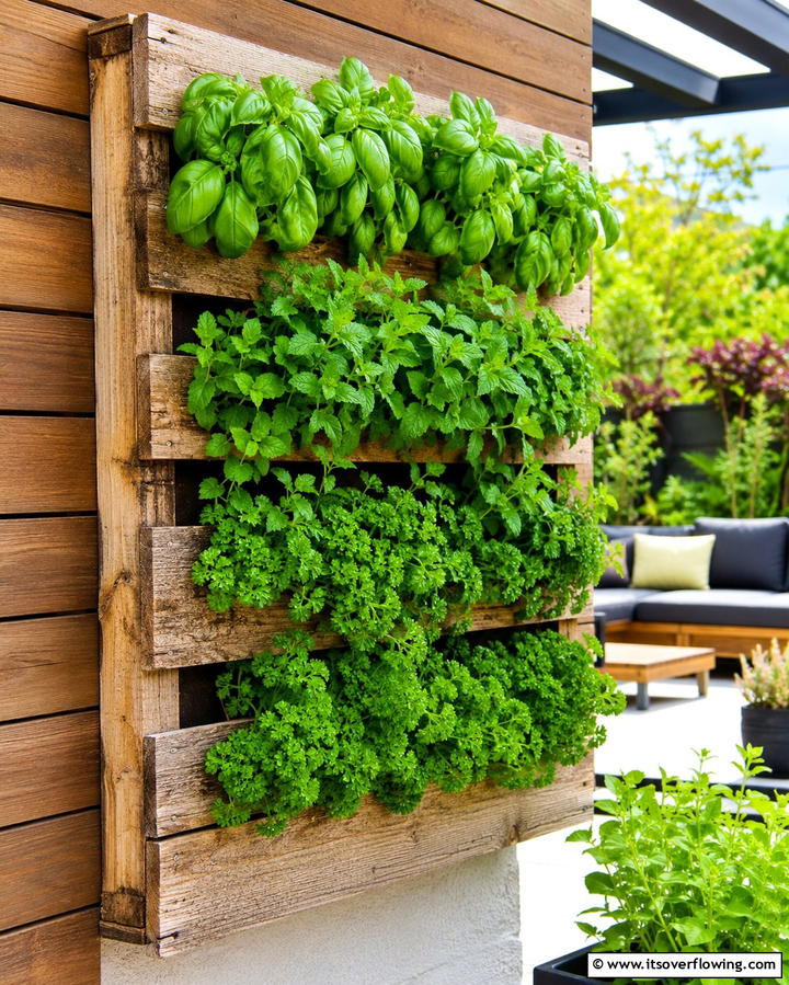 Vertical Herb Garden - 25 Pallet Garden Ideas for a Creative Outdoor Space
