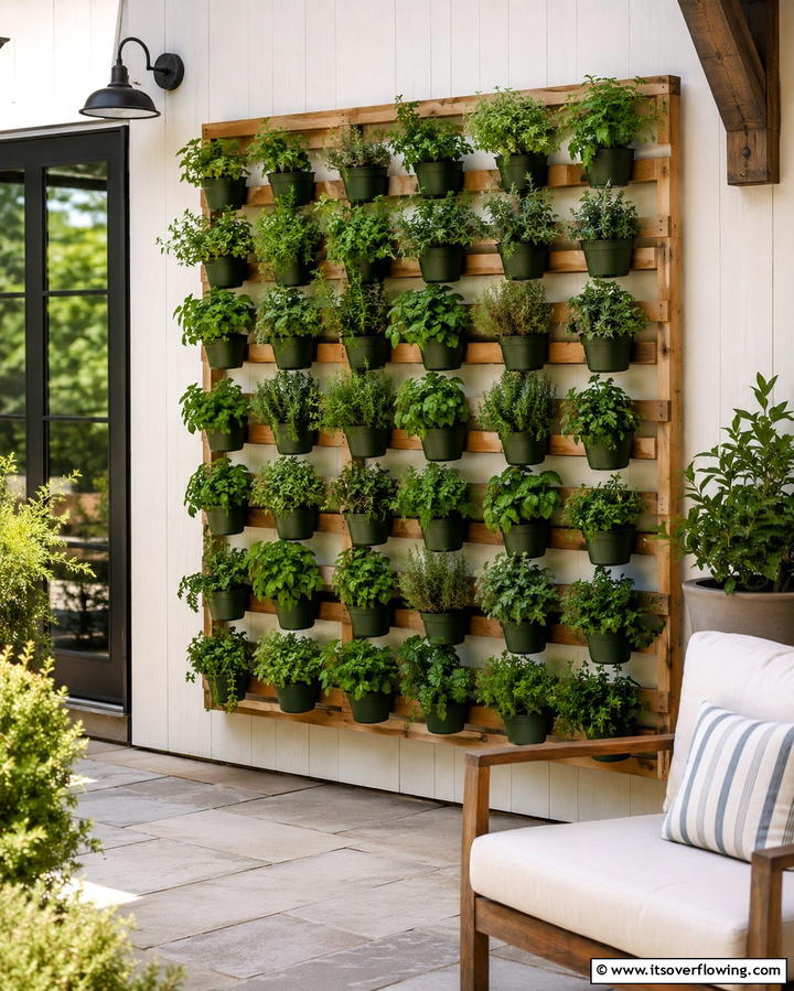 Vertical Herb Garden - 30 Farmhouse Patio Ideas for Rustic Outdoor Relaxation