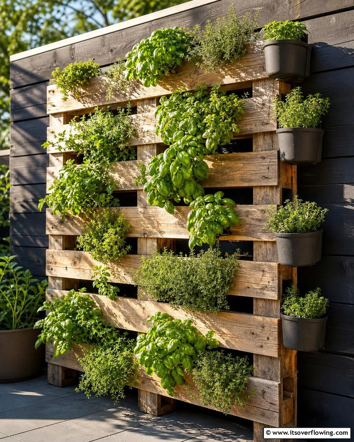 Vertical Herb Garden Fence - 25 Pallet Fence Ideas for Eco-Friendly Landscaping
