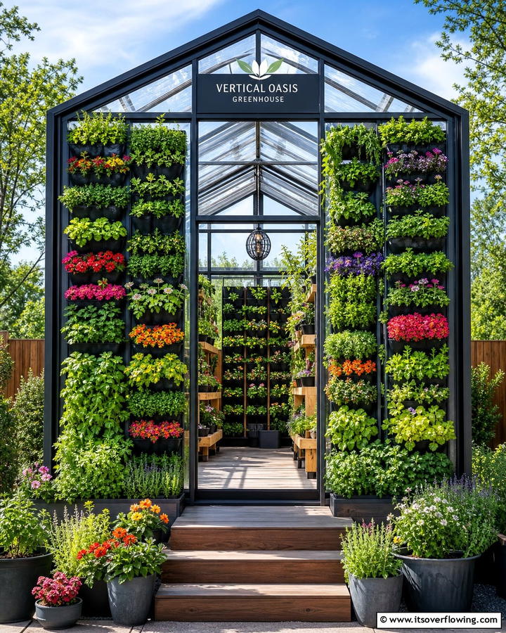 Vertical Oasis Greenhouse - 21 Greenhouse Ideas to Nurture Plants Year-Round