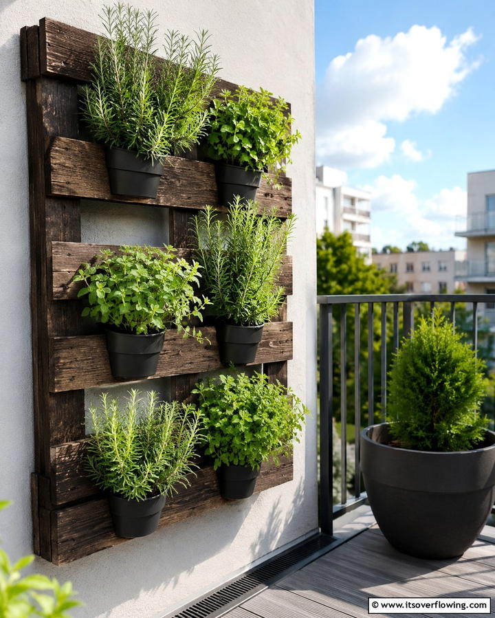Vertical Pallet Herb Garden - 25 Pallet Garden Ideas for a Creative Outdoor Space