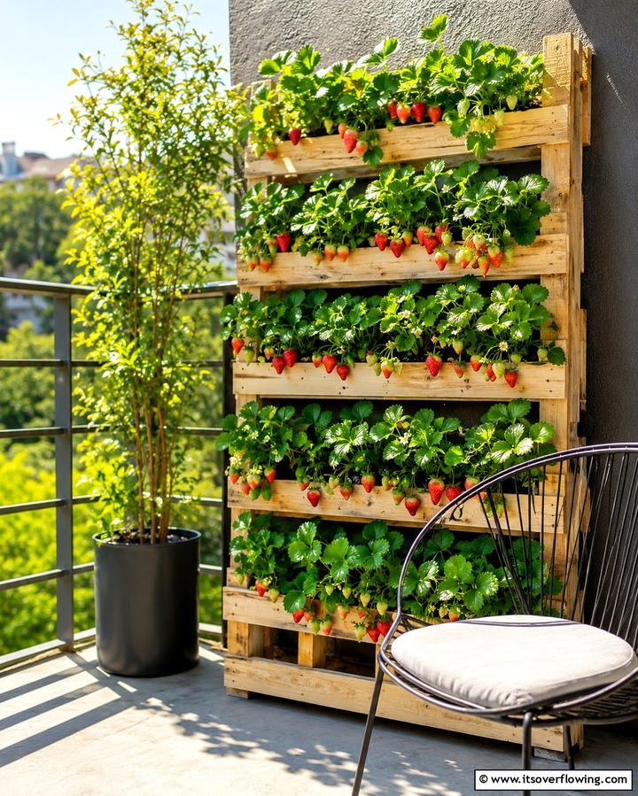 Vertical Pallet Planters for Small Spaces - 25 Strawberry Planter Ideas for Fresh Homegrown Berries