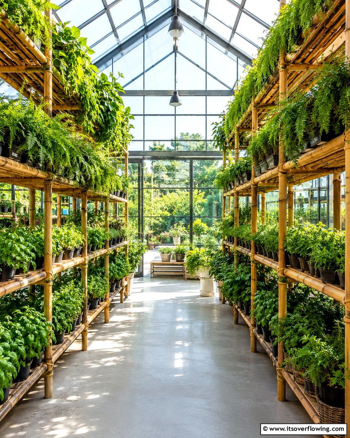 Vertical Plant Shelving for Space Optimization - 25 Greenhouse Decor Ideas for Plant Lovers