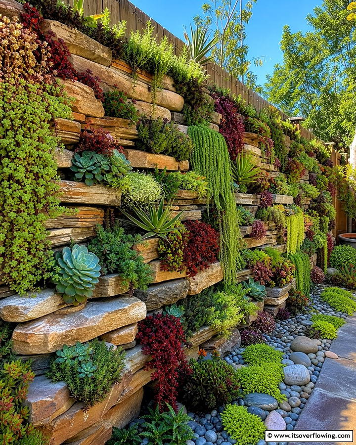 Vertical Rock Garden Display - 21 Rock Garden Designs for Low-Maintenance Landscape Beauty