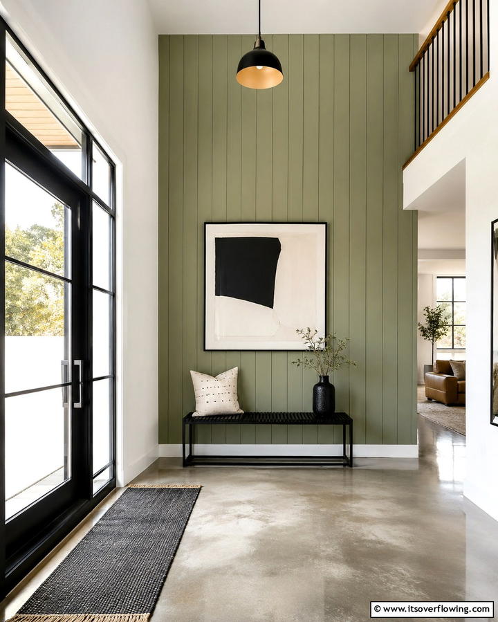 Vertical Shiplap for a Contemporary Twist - 25 Shiplap Wall Entryway Ideas for a Welcoming First Impression