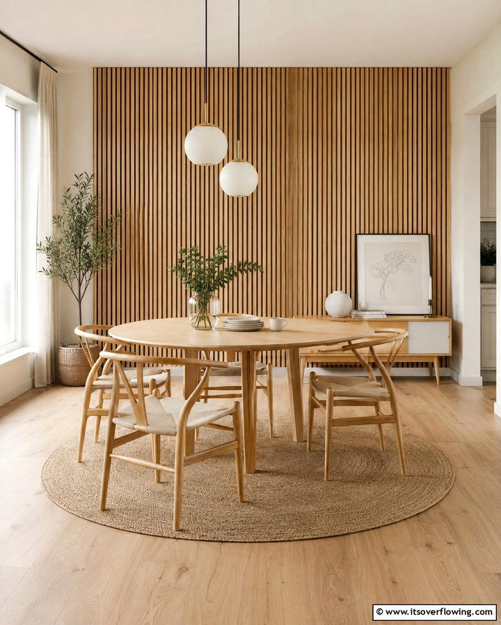 Vertical Slat Panels - 25 Dining Room Wall Paneling Ideas for Elegance