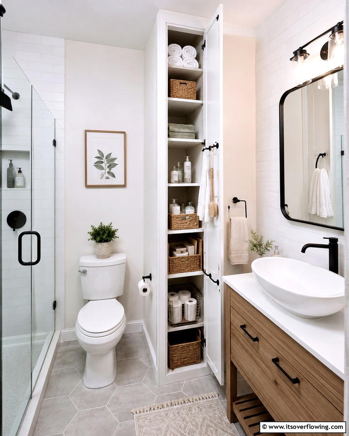 Vertical Storage Closet - 25 Bathroom Closet Ideas to Maximize Storage and Style