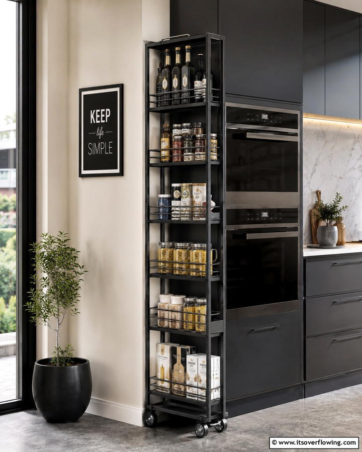Vertical Storage Racks for Slim Spaces - 25 Small Pantry Ideas to Maximize Your Storage Space