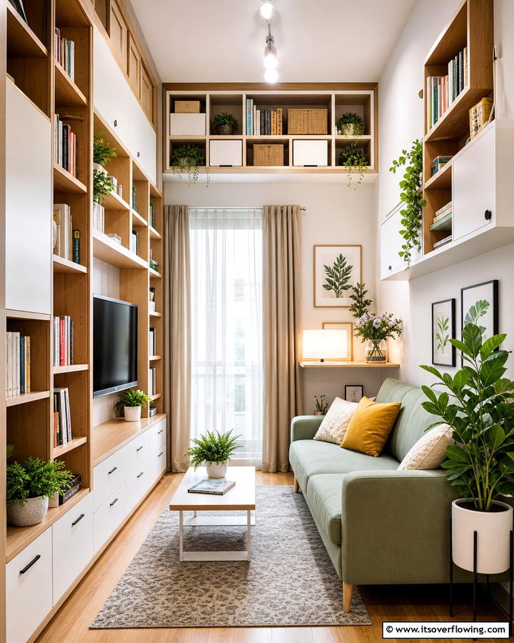 Vertical Storage Solutions - 21 Small Living Room Layout Ideas for Cozy Gatherings