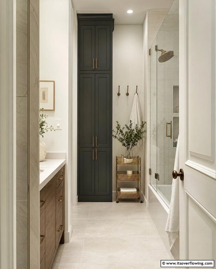 Vertical Storage Solutions - 25 Hallway Bathroom Ideas to Maximize Small Spaces