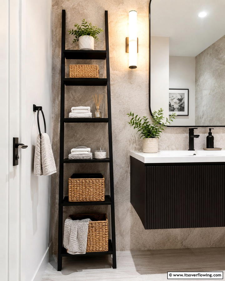 Vertical Storage Solutions - 25 Small Powder Room Ideas for Stylish Spaces