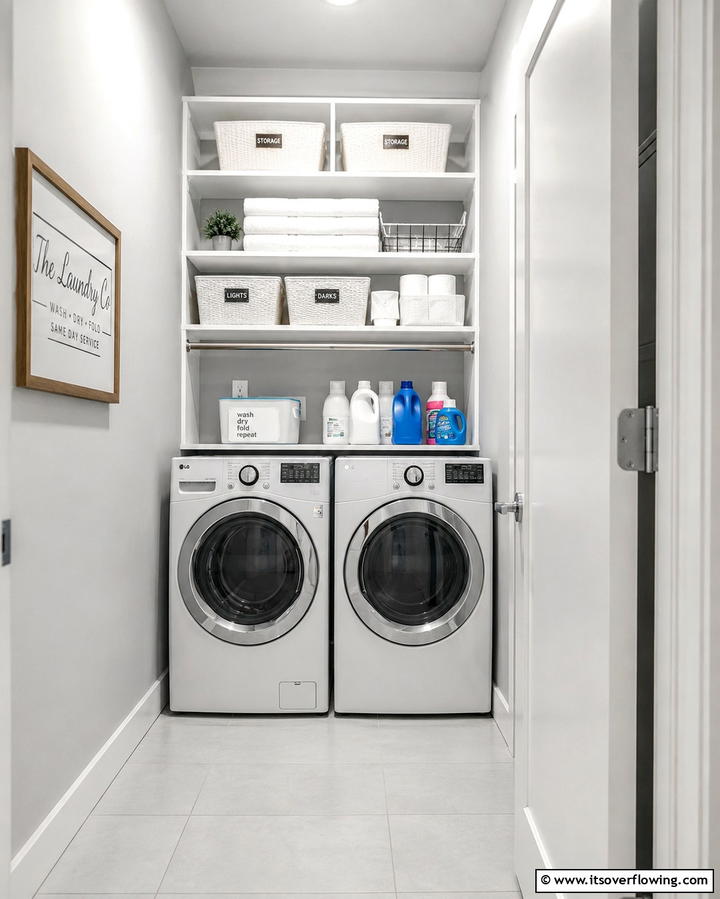 Vertical Storage for Small Spaces - 20 Stackable Laundry Room Ideas for Small Spaces