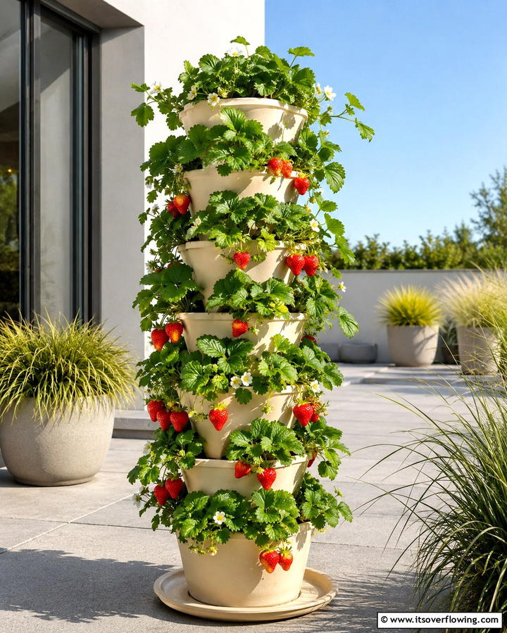 Vertical Strawberry Towers - 25 Strawberry Planter Ideas for Fresh Homegrown Berries
