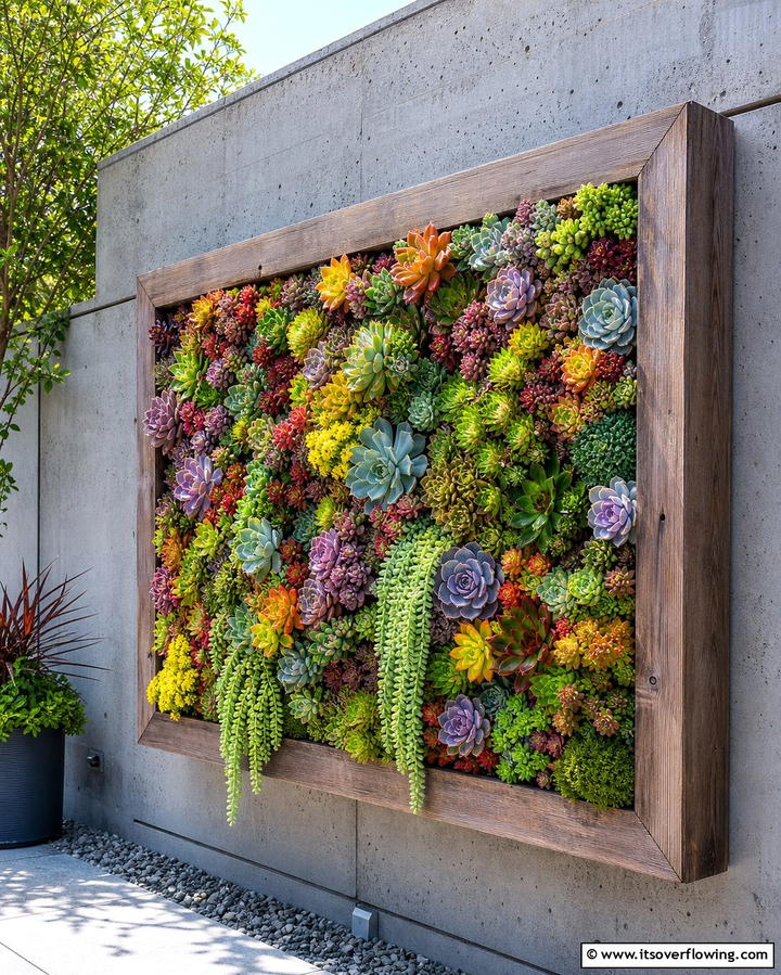 Vertical Succulent Wall - 25 Succulent Garden Ideas for Low-Maintenance Beauty