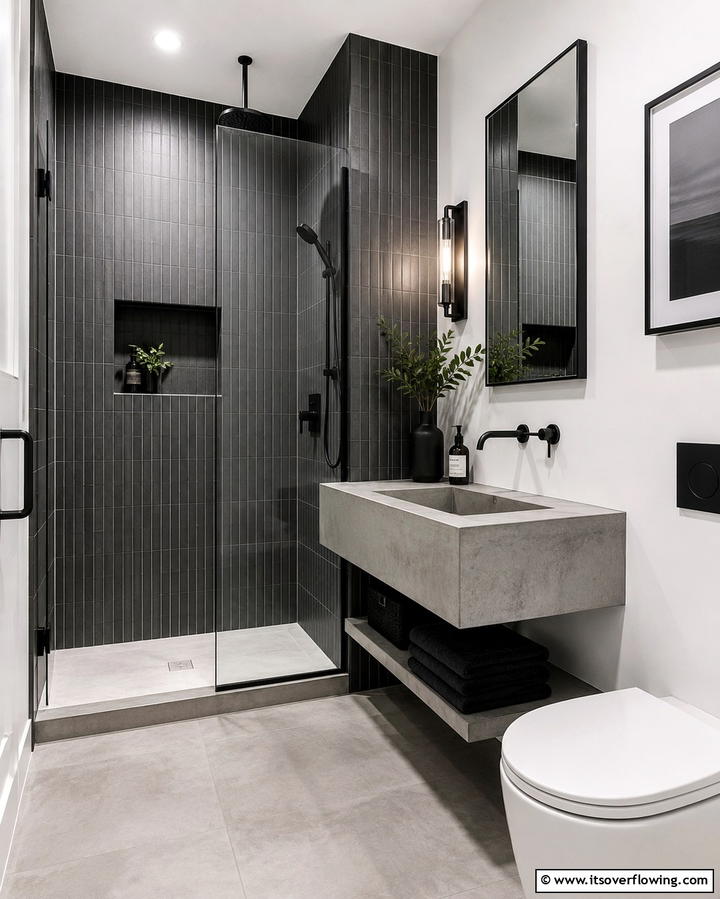 Vertical Tile Patterns - 25 Small Bathroom Walk-in Shower Ideas for Compact Spaces