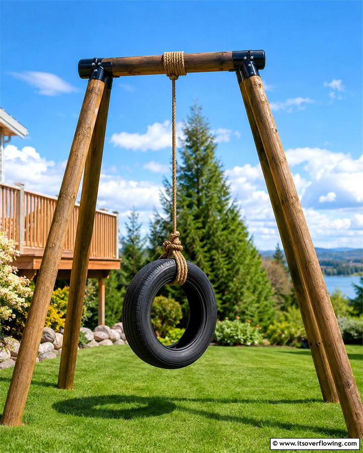 Vertical Tire Swing - 20 Tire Swing Ideas for Fun Outdoor Spaces