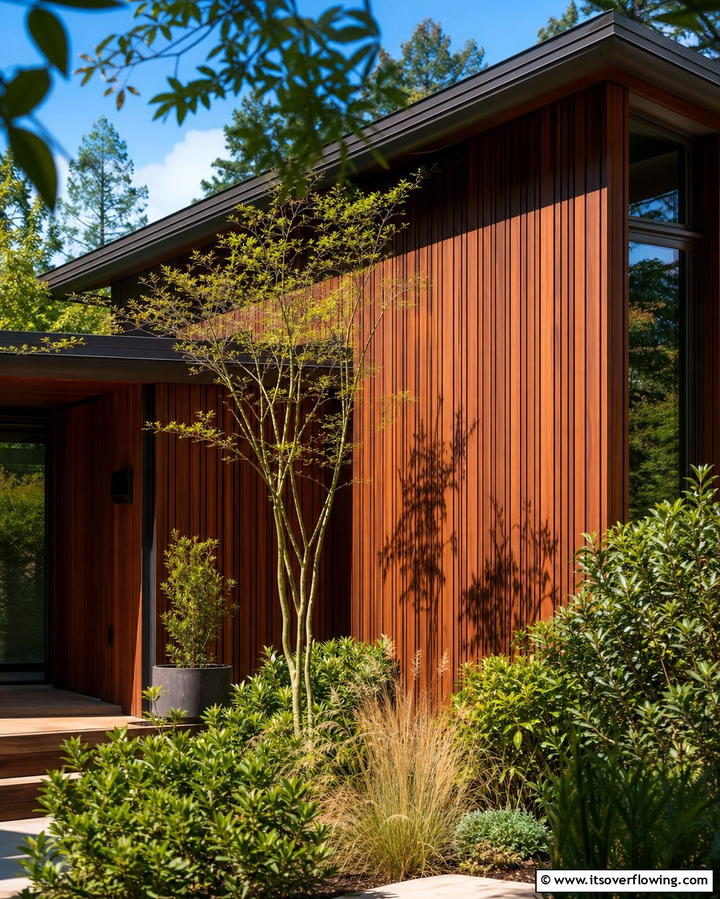 Vertical Wood Paneling - 25 Mid-Century Modern Exterior Home Ideas for a Timeless Look