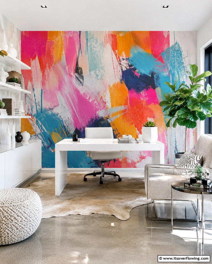 Vibrant Abstract Art - 30 Office Wallpaper Ideas for a Productive Workspace