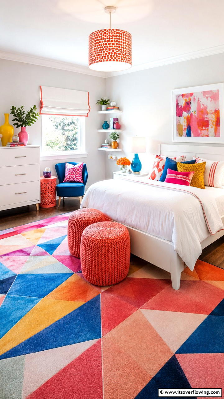 Vibrant Accent Pieces - 21 Modern Teen Bedroom Ideas for Functional and Stylish Spaces