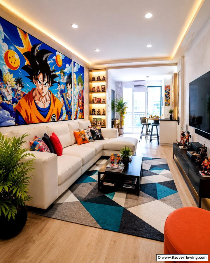 Vibrant Anime Living Space - 30 Anime Room Ideas for Otaku-Inspired Spaces