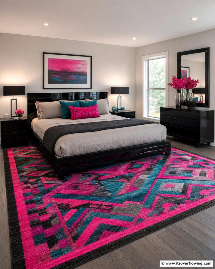 Vibrant Area Rugs - 30 1980s Bedroom Decor Ideas for a Retro-Inspired Space
