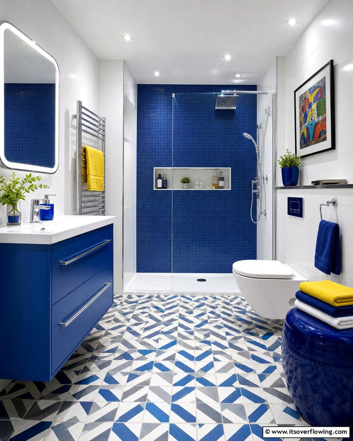 Vibrant Color Accent Wet Room - 30 Modern Wet Room Ideas for Sleek Bathroom Functionality