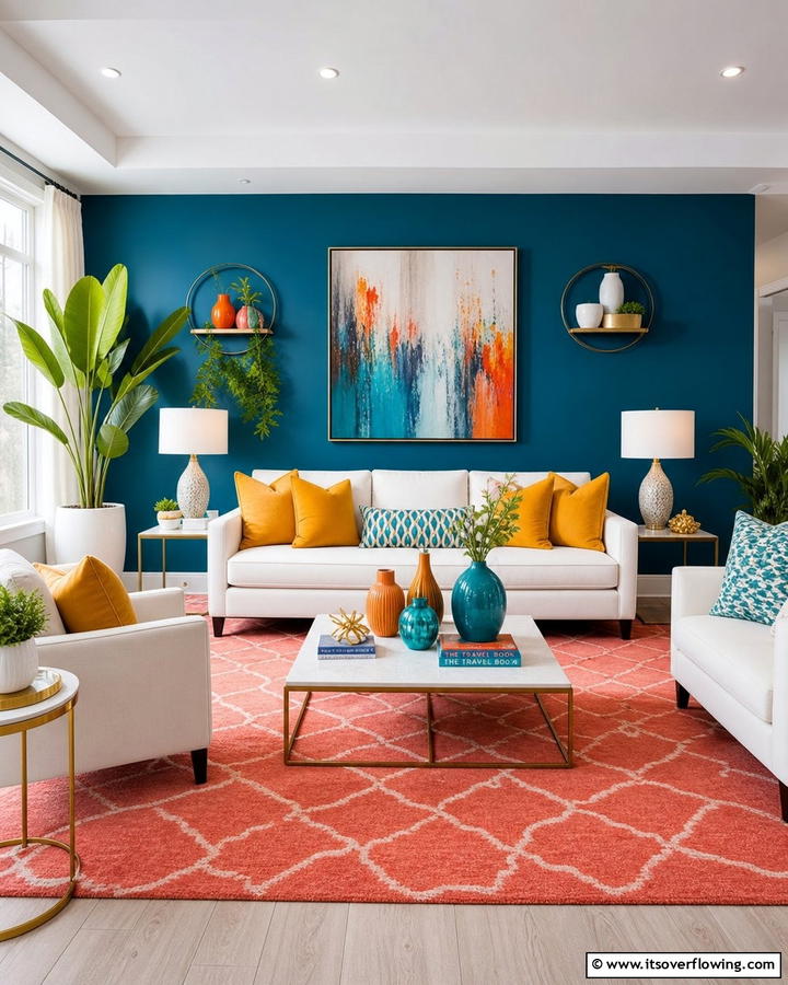 Vibrant Color Accents - 21 Modern Living Room Ideas for Stylish Gatherings