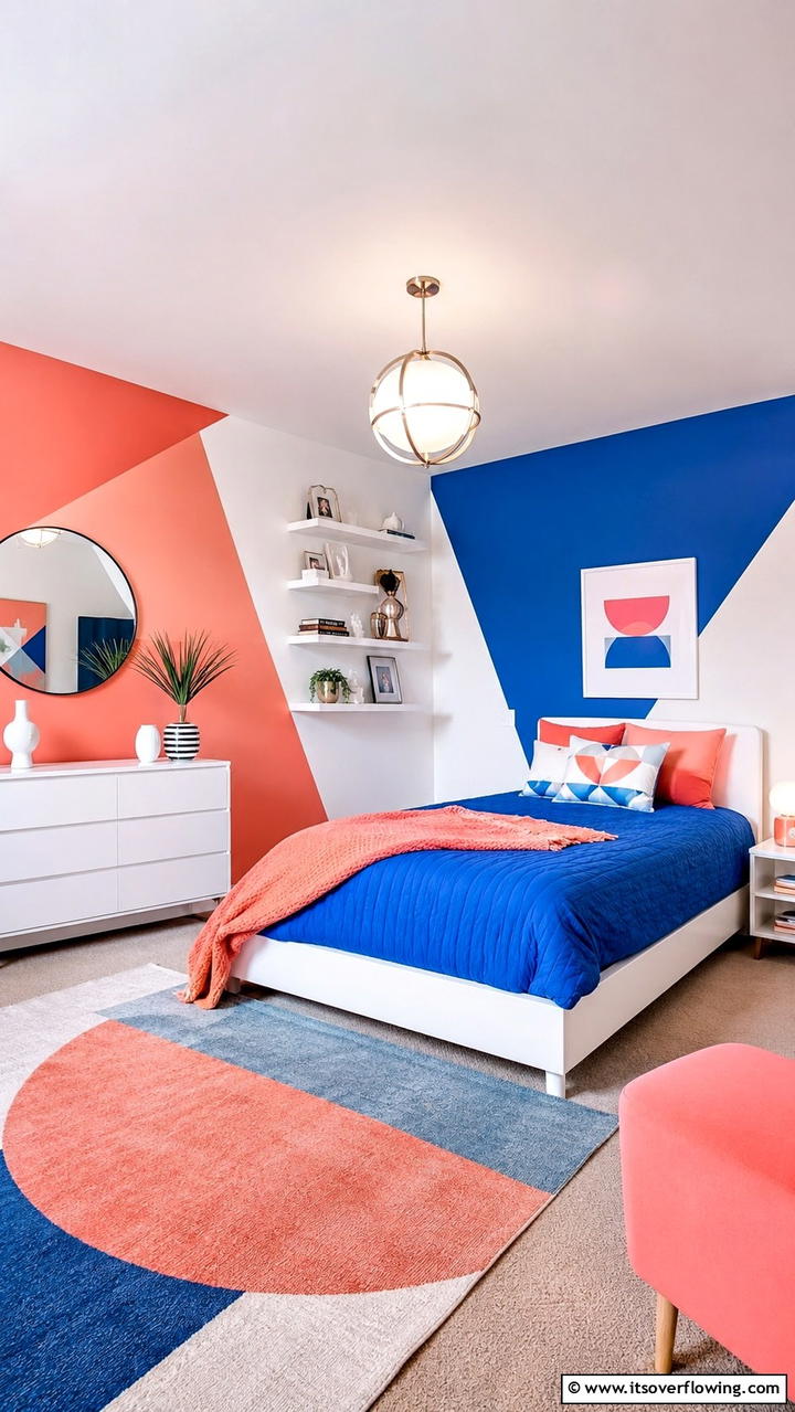 Vibrant Color Block Features - 21 Trendy Teen Girl Bedroom Decor Ideas for Personal Style