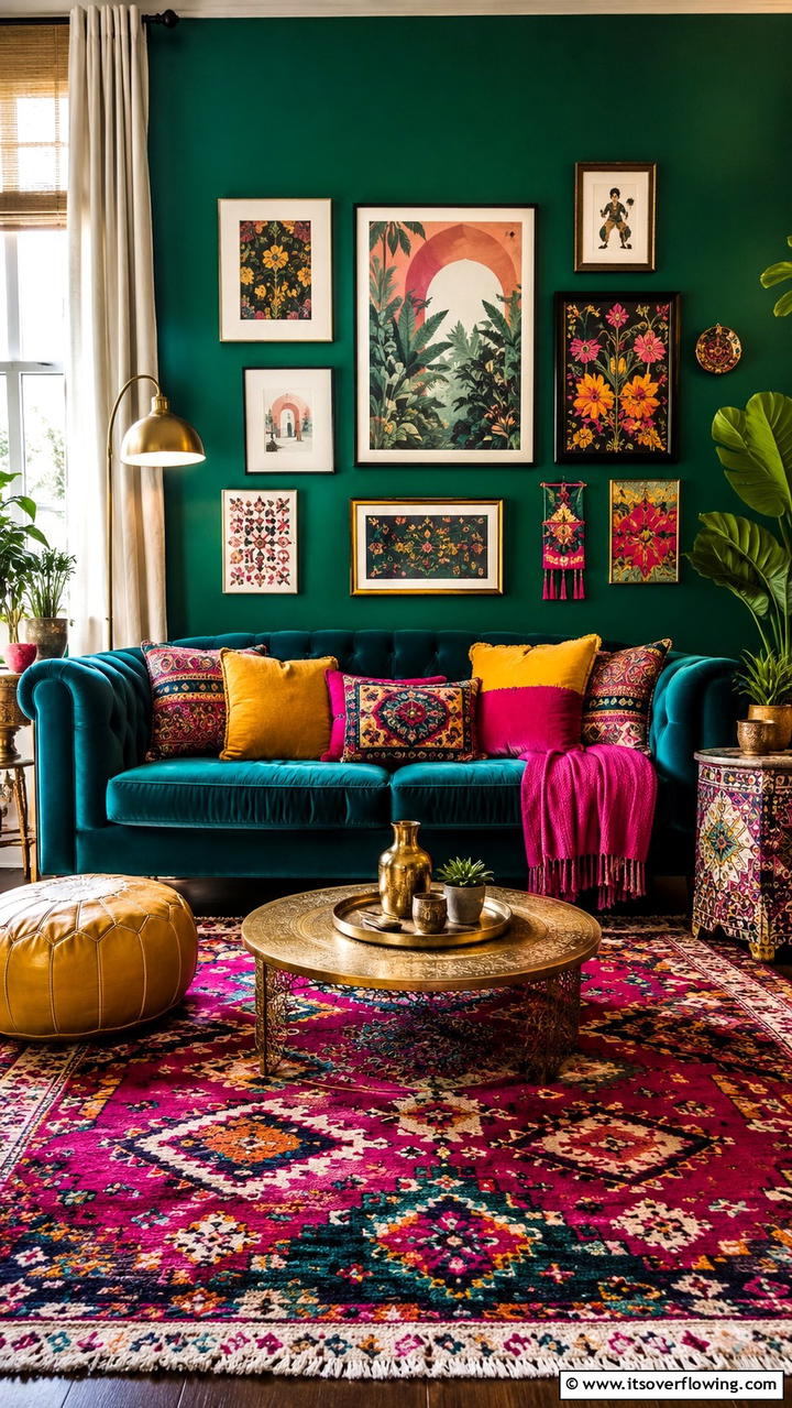 Vibrant Color Palettes - 30 Boho Chic Living Room Ideas for a Cozy and Eclectic Vibe