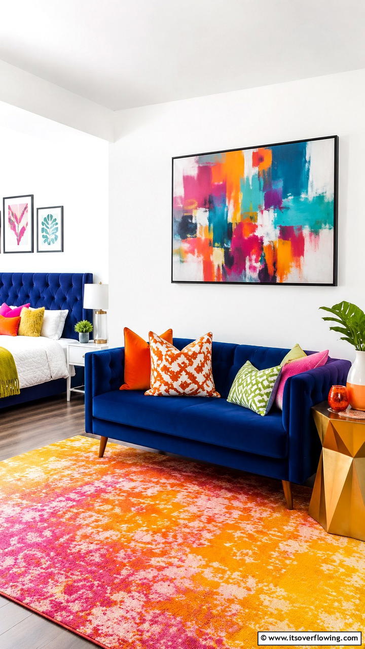 Vibrant Color Pop Zone - 30 Bedroom Sitting Area Ideas for Relaxation & Style