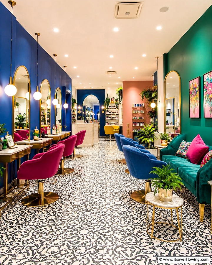 Vibrant Color Salon - 30 Salon Interior Design Ideas for a Chic Beauty Space