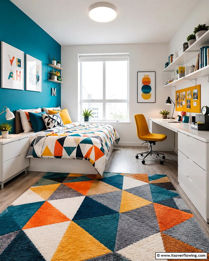 Vibrant Color Scheme - 20 Student Bedroom Design Ideas for Study and Sleep