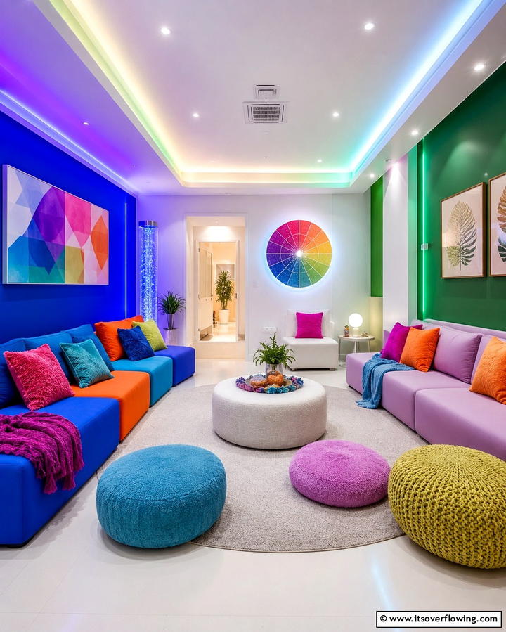 Vibrant Color Therapy Zone - 30 Sensory Room Ideas for Calming and Stimulating Spaces