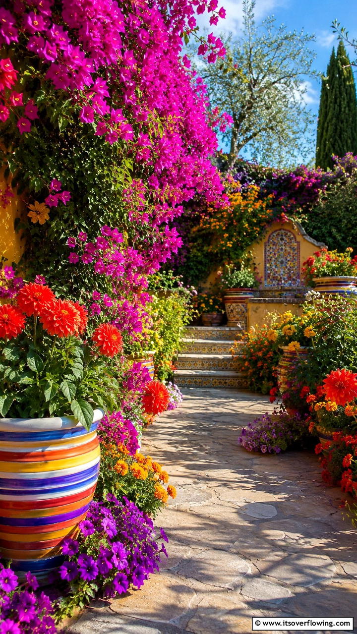 Vibrant Colorful Italian Garden - 30 Italian Garden Design Ideas for Timeless Elegance