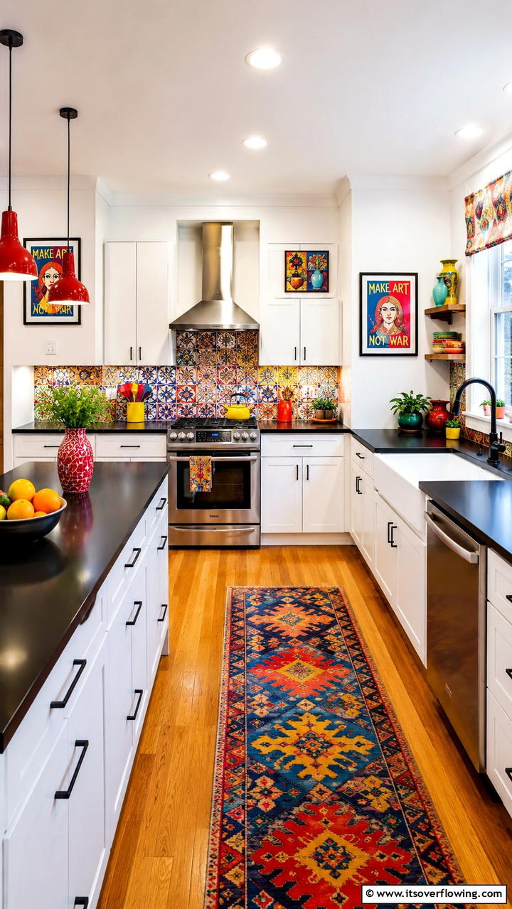 Vibrant Contrasts - 21 White Kitchen with Black Countertops Design Ideas