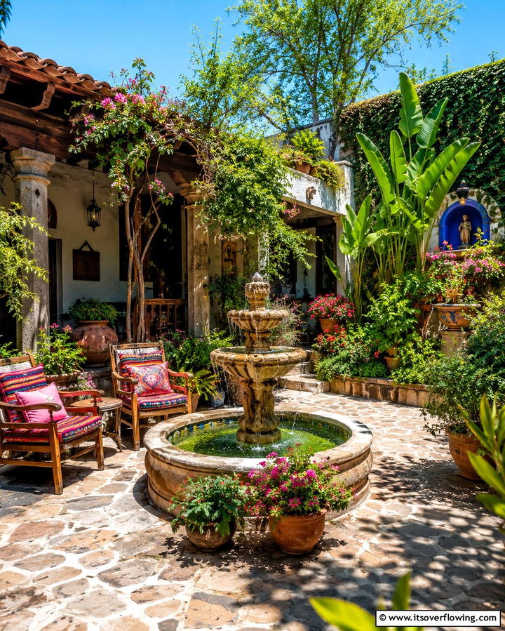Vibrant Courtyard Oasis - 30 Mexican Style House Design Ideas for Vibrant Homes