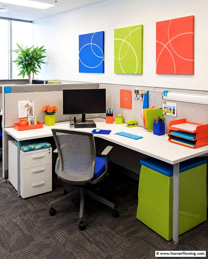 Vibrant Desk Accessories - 25 Cubicle Decor Ideas to Personalize Your Workspace