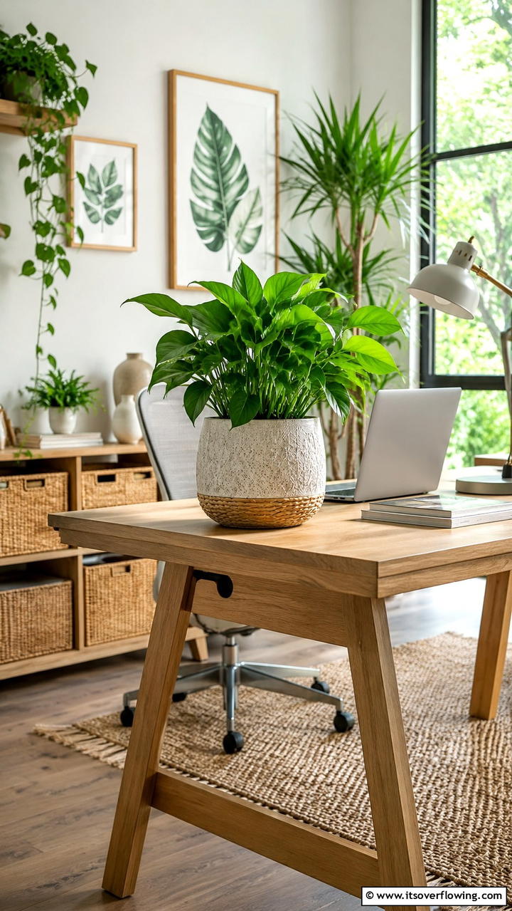 Vibrant Desktop Planter - 30 Desk Decor Ideas to Elevate Your Home Office