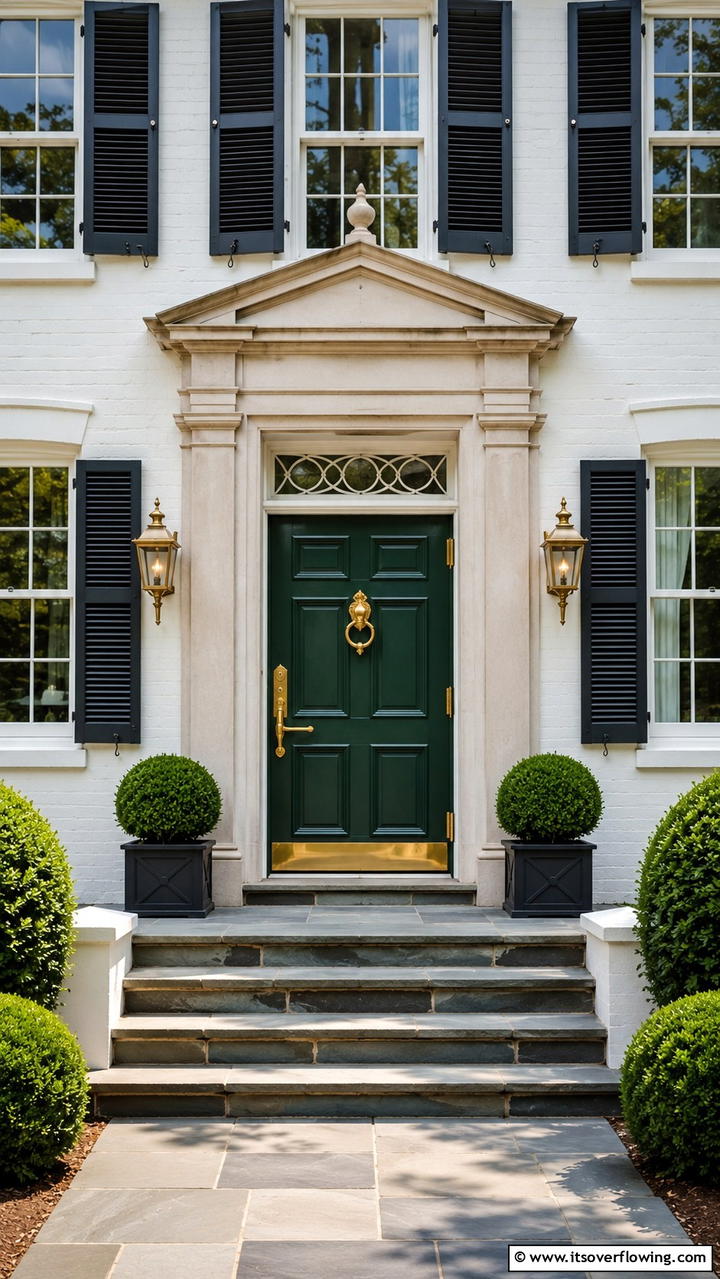 Vibrant Door Hardware - 30 Colonial Front Door Ideas to Enhance Your Home’s Charm
