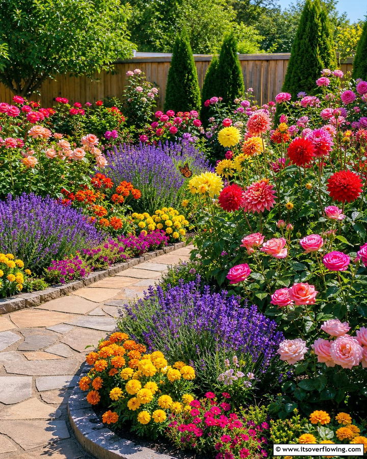 Vibrant Flower Bed - 21 Backyard Ideas for Functional and Beautiful Outdoor Spaces