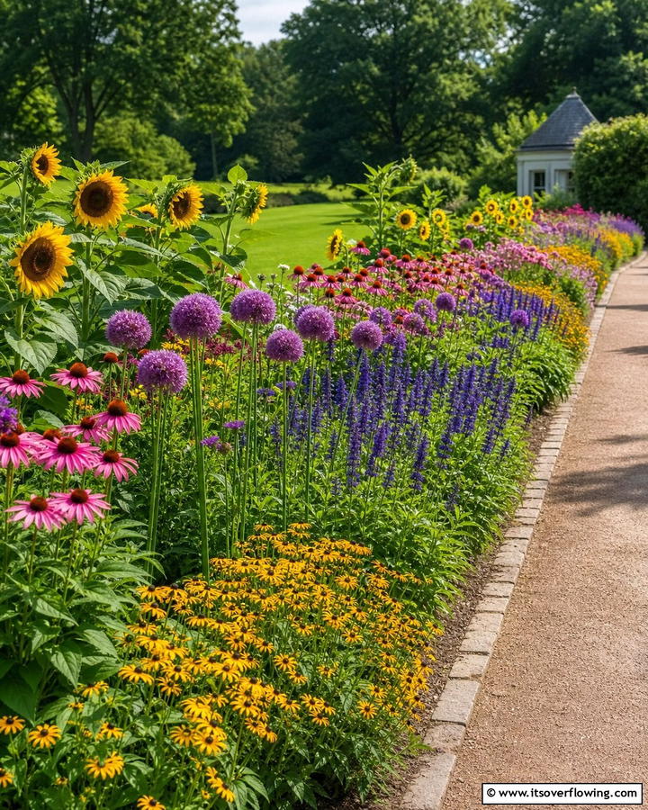 Vibrant Flower Border - 21 Landscaping Ideas to Transform Your Outdoor Space