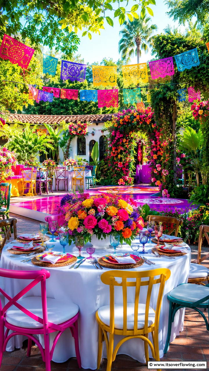 Vibrant Garden Fiesta - 30 Garden Wedding Ideas- Enchanting Outdoor Celebration Themes