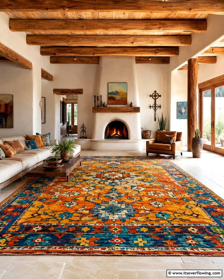 Vibrant Handwoven Rugs - 30 Bold Southwestern Decor Ideas for Modern Homes