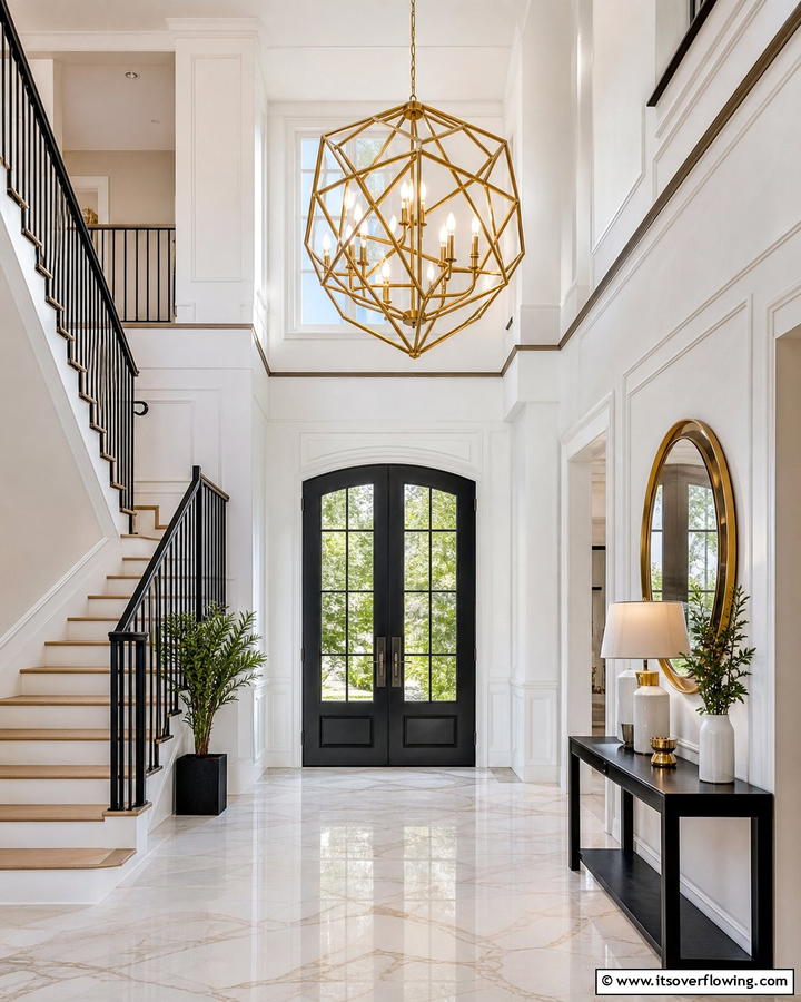 Vibrant Lighting Fixtures - 21 Foyer Decor Ideas to Elevate Your Entryway’s First Impression
