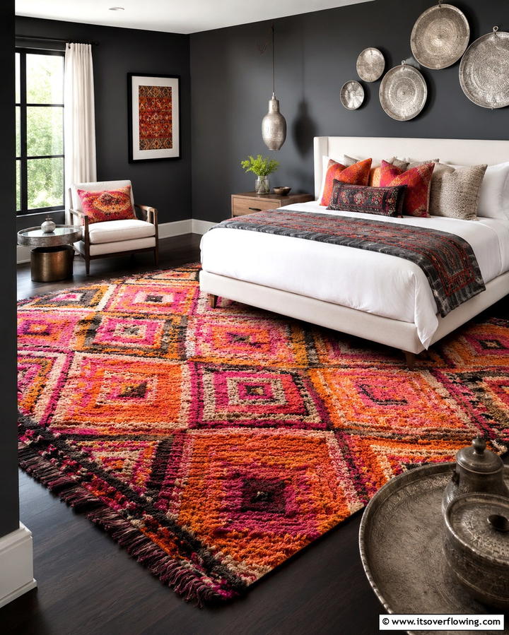 Vibrant Moroccan RugsOne - 25 Moroccan Themed Bedroom Ideas for an Exotic Escape