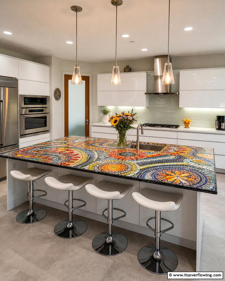 Vibrant Mosaic Countertops - 25 Mexican Kitchen Ideas for a Vibrant and Authentic Space