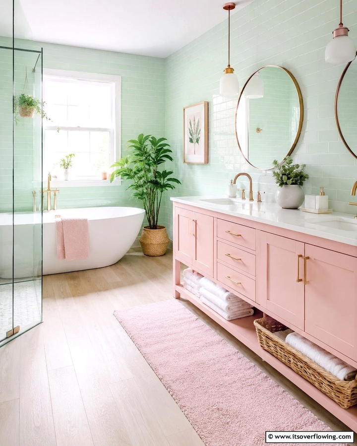 Vibrant Mosaic Tiles - 30 Bold Colorful Bathroom Designs to Energize Your Morning Routine