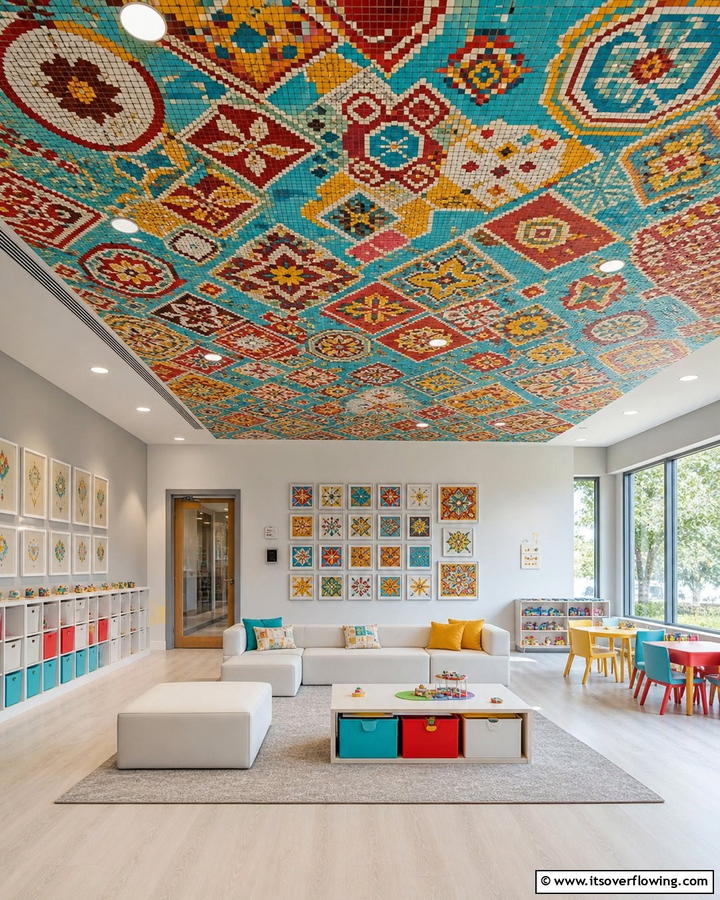 Vibrant Mosaic - 30 Artistic Ceiling Murals to Inspire Unique Interior Designs