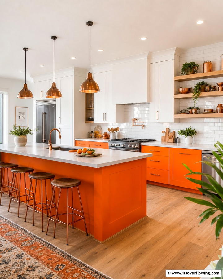 Vibrant Orange Energy - 21 Kitchen Color Ideas to Refresh Your Cooking Space