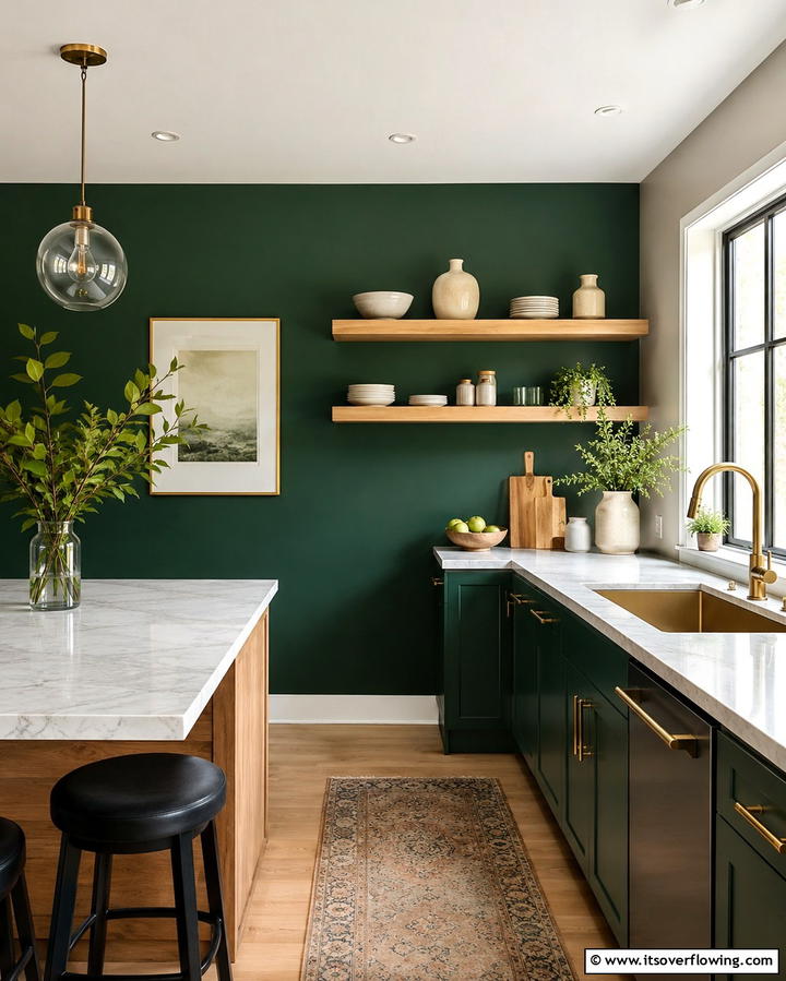 Vibrant Painted Wall - 25 Kitchen Accent Wall Ideas for a Stylish Upgrade